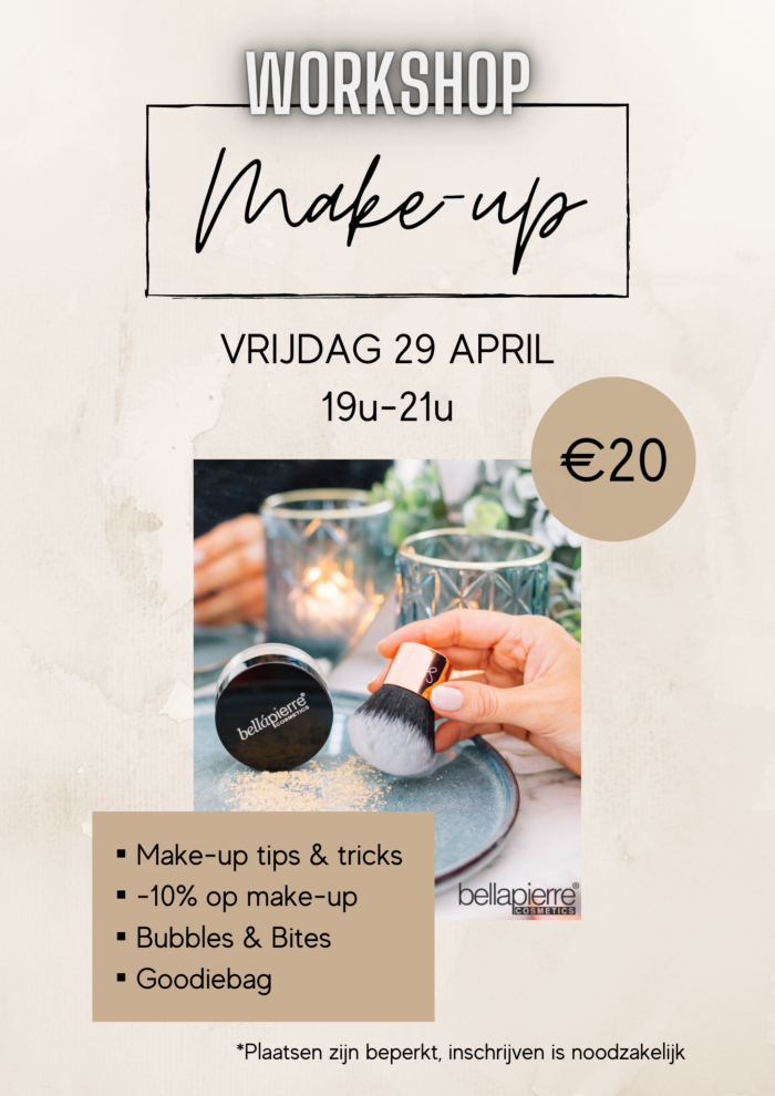 Workshop Make-up Vrijdag 29/4 19u-21u